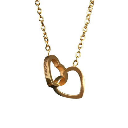 Preserved Rose Engraved Necklace with Your Names